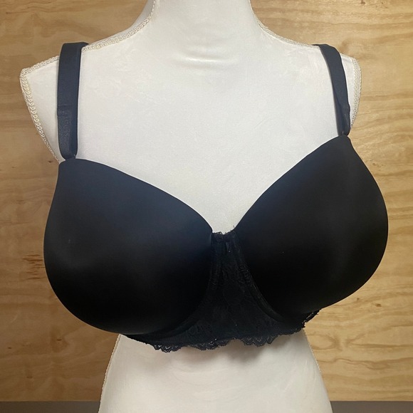 44G Torrid Black Lace Trim Underwire Full Coverage Bra Plus Convertable Straps - Picture 1 of 10